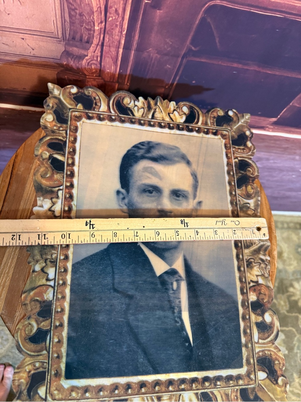 Large Lenticular Halloween Ornate Gold Decorative Photo Faux Frame Spooky Creepy - Picture 7 of 8